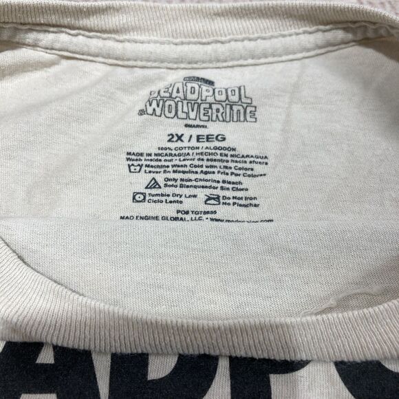 Marvel Deadpool Wolverine Best Bubs Movie Graphic T-shirt Men 2XL Beige - Picture 3 of 7